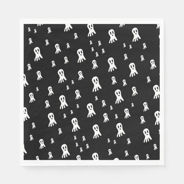 Mörk Halloween Spöken Pappersservett (Framsidan)