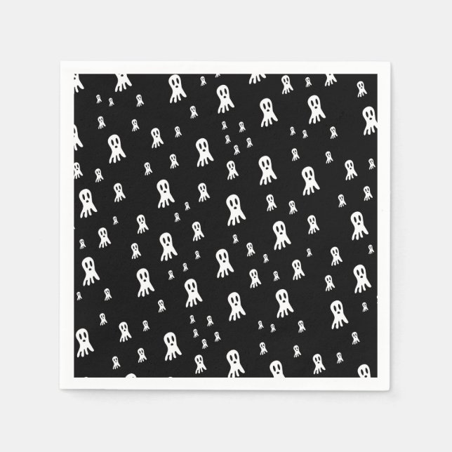 Mörk Halloween Spöken Pappersservett (Framsidan)