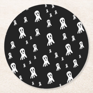 Mörk Halloween Spöken Underlägg Papper Rund