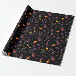 Mörk Halloween Witch Hat Gift Wrapping Papper Presentpapper