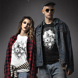 Mörk Halo för dödsbesudlade Döskallar för demoner T Shirt