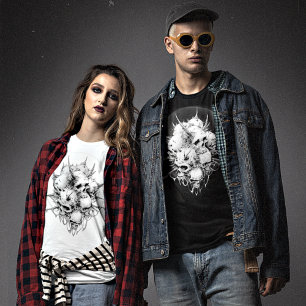 Mörk Halo för dödsbesudlade Döskallar för demoner T Shirt