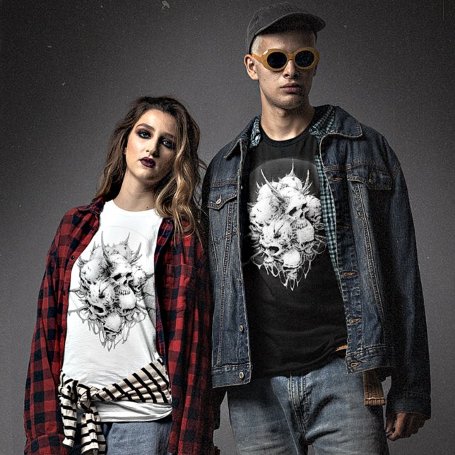 Mörk Halo för dödsbesudlade Döskallar för demoner T Shirt (Skapare uppladdad)