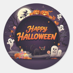 Mörk Happy halloween Runt Klistermärke