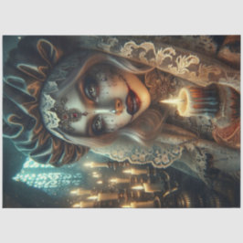 Mörk Harlequin Woman Decoupage Papper