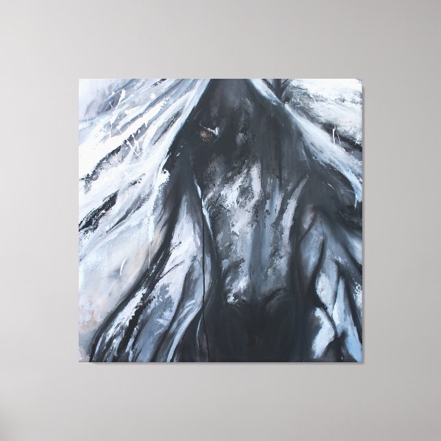 mörk häst canvastryck (Framsida)