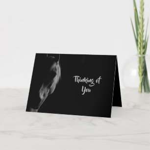 Mörk häst Personlig Tacksamhetskort - Svart Tack Kort