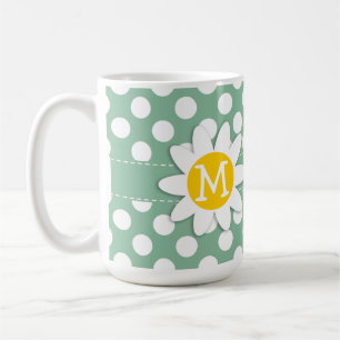 Mörk havsgröntpolka dots; Daisy Kaffemugg