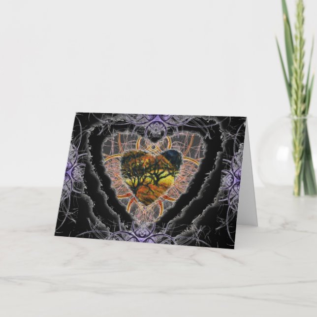 Mörk Heart Valentine Romantik Kärlek Card Helgkort (Framsida)