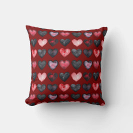 Mörk Hearts Dekorativ kudde