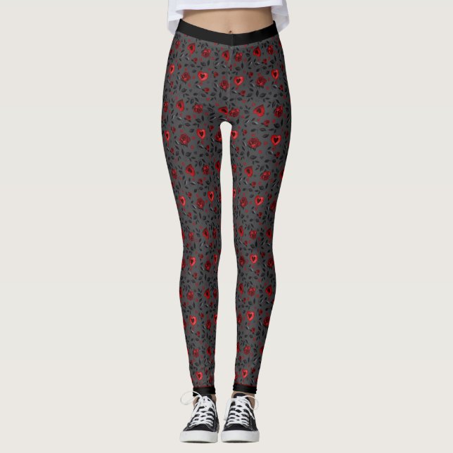 Mörk Hearts och Ro Goth Leggings (Framsida)