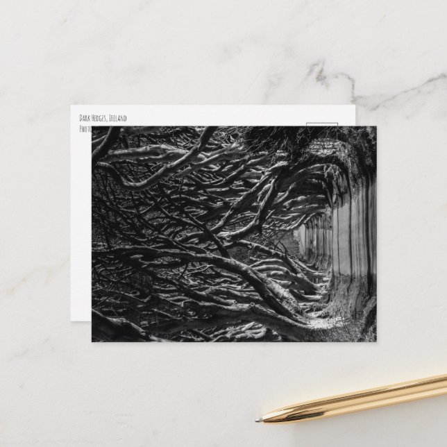 Mörk Hedges Ireland Vykort (Fram/Back In Situ)