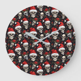 Mörk Helgdag Decor Gothic jultomte Skull Stor Klocka