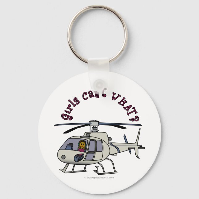 Mörk Helikopterpilot Nyckelring (Framsida)