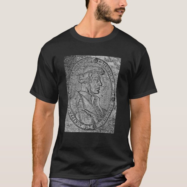 Mörk Henrich Cornelius Agrippa ockult filosofi S Tee Shirt (Framsida)