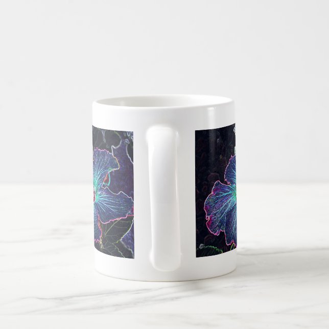 Mörk hibiskus kaffemugg (Handtag)