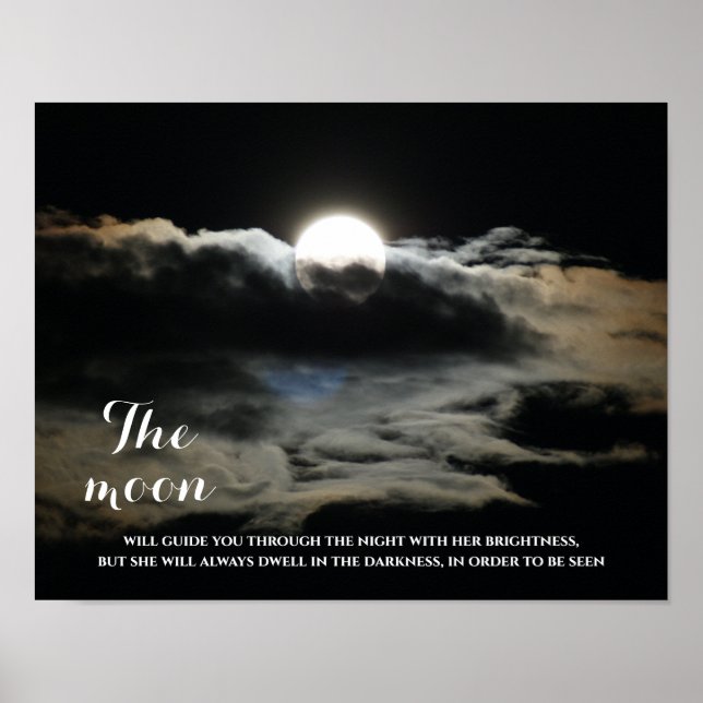 Mörk Himlar full Moon-inspirationsoffert Poster (Framsidan)