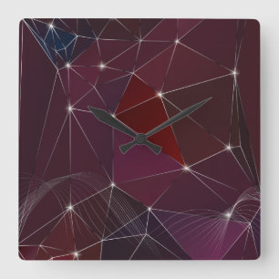 Mörk Himlar Geometric Abstrakt Clock Fyrkantig Klocka