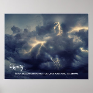 Mörk Himlar Lightning - servicetjänstcitat Poster