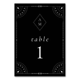 Mörk himmelskt mån & stjärnor bordsnummer