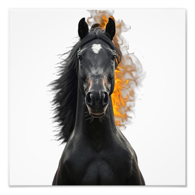 Mörk Hingst Inferno Fototryck (Framsidan)