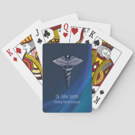 Mörk Holografisk 3D Chrome Medical Caduceus Casinokort