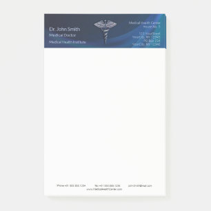 Mörk Holografisk 3D Chrome Medical Caduceus Post-it Block