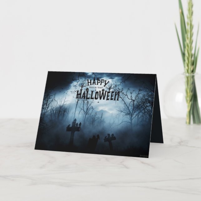 Mörk Horror Halloween Hälsning Kort (Framsida)