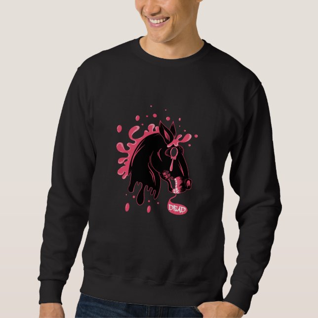Mörk Horse Lång Ärmad Tröja (Framsida)