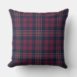 Mörk Hösthösten Fall Cabin Navy Red Tartan Play Kudde