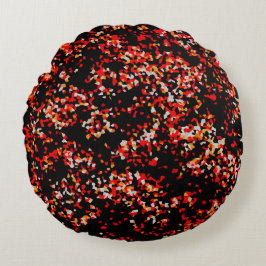 Mörk Höstkonfetti Rund Kudde