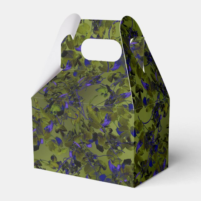 Mörk Humle Vinstock och Blad Abstrakt Konstfestiva Presentaskar (Framsidan Sidan)