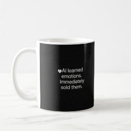 Mörk Humor AI Krypto Citat Minimalistisk Design Kaffemugg