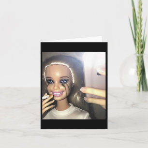 Mörk Humor Doll Smoking Selfie Parody Kort