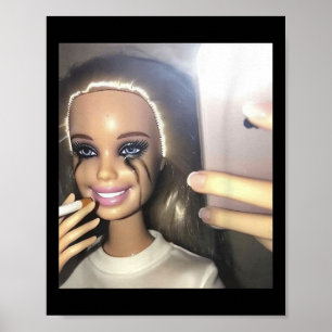 Mörk Humor Doll Smoking Selfie Parody Poster