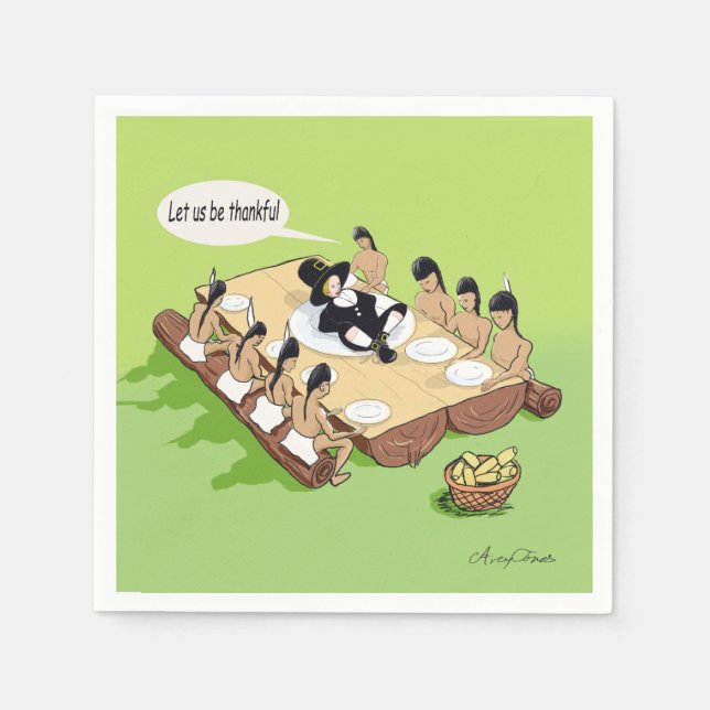 Mörk Humor Funny Native American Thanksgiving Pappersservett (Framsidan)