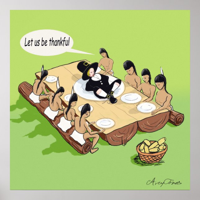 Mörk Humor Funny Native American Thanksgiving Poster (Framsidan)