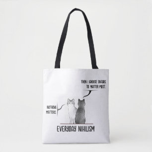 Mörk Humor Katt Vardaglig Nihilism Citat Introvert Tygkasse