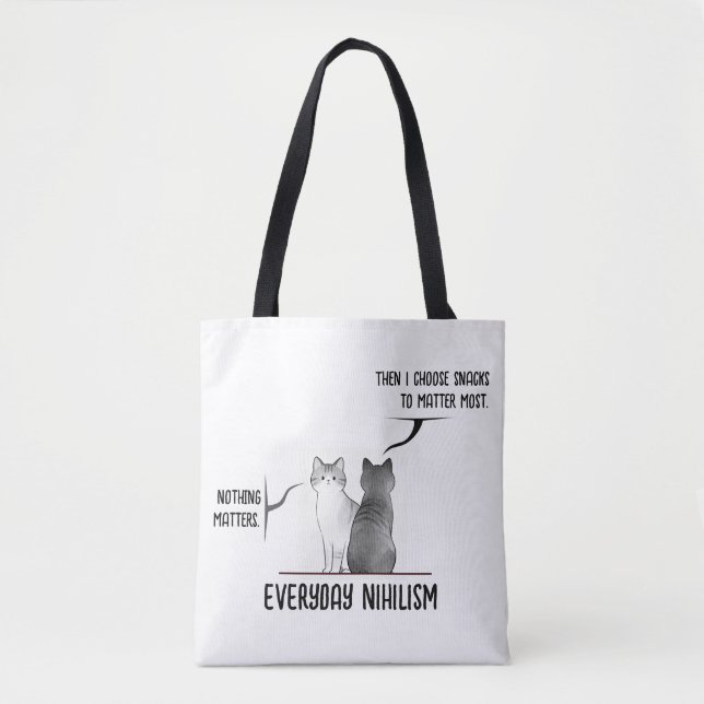 Mörk Humor Katt Vardaglig Nihilism Citat Introvert Tygkasse (Framsida)