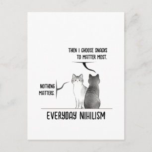 Mörk Humor Katt Vardaglig Nihilism Citat Introvert Vykort