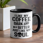Mörk Humor Mörk och Bitter Funny Mug Mugg<br><div class="desc">Mörk Humor Mörk och Bitter Funny Mug - De säger att människor med mörk känsla för humor ofta är genier. Vi kan inte vara säkra på det. Men vi vet att vi säkert tycker om lite av den gamla bitteren och vriden när det gäller skämt här. Så i en anda...</div>