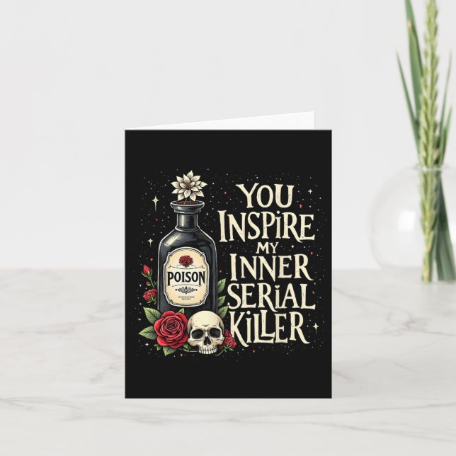 Mörk Humor Poison Flaska Gothic Halloween Aestheti Kort (Framsida)