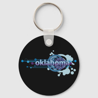 Mörk i Blue Graphic Circle Oklahoma Keychain Nyckelring