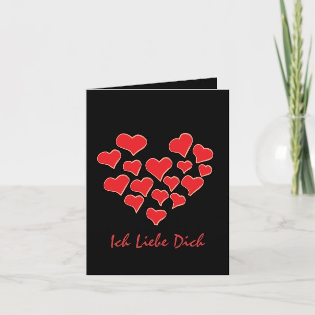 mörk Ich Liebe Dich Valentines day Card Helgkort (Framsida)
