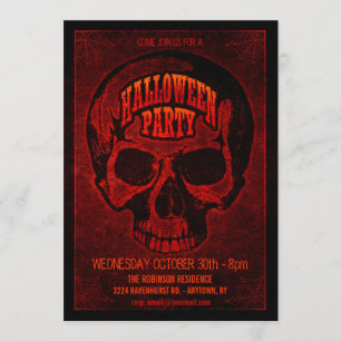 Mörk inbjudan för Grungeskallehalloween fest
