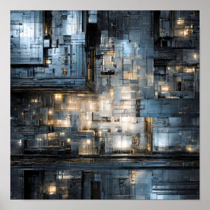 Mörk industriell textur: Dystopisk krets Poster
