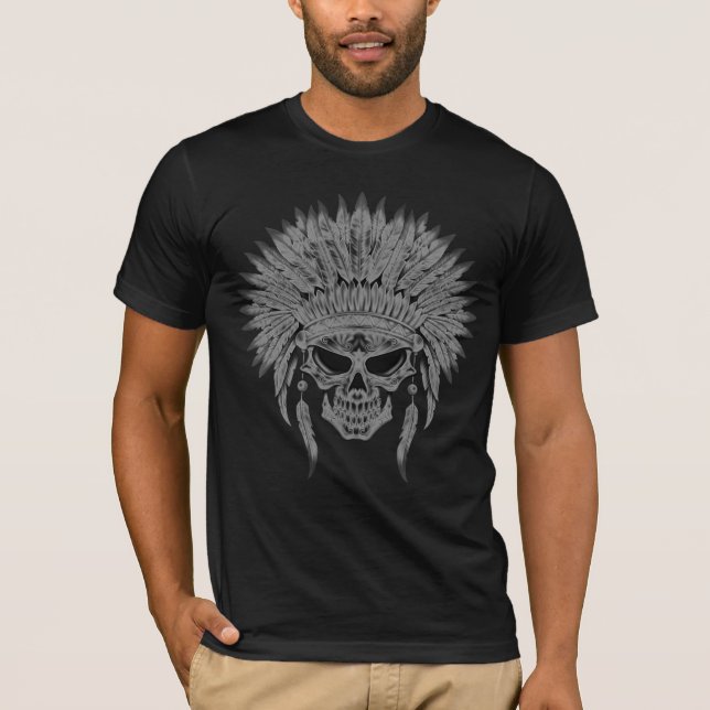 Mörk infödd skalle tee shirt (Framsida)