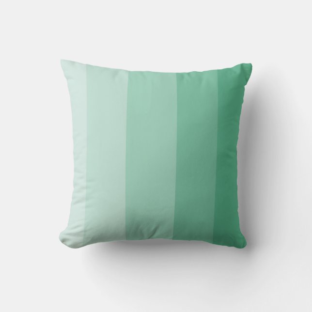 mörk jadegrön ombré-randig kudde (Framsida)