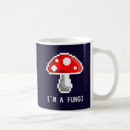 Mörk: Jag är en svamp Pixel Mushroom Mugg