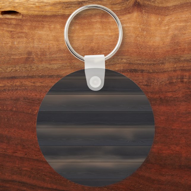 Mörk Japandi Bränd Trä Kol Minimalist Nyckelring (Framsida)